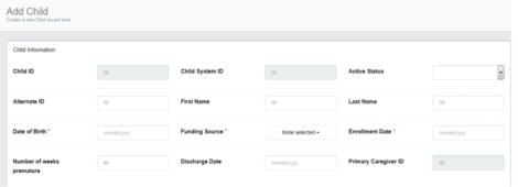 Add child profile form